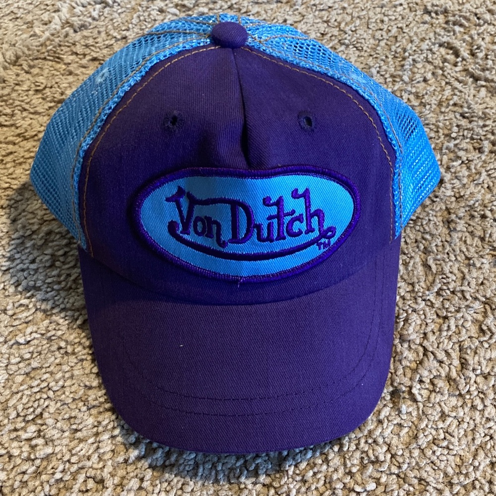 BRAND NEW Von Dutch Blue and Purple Mesh Trucker Hat